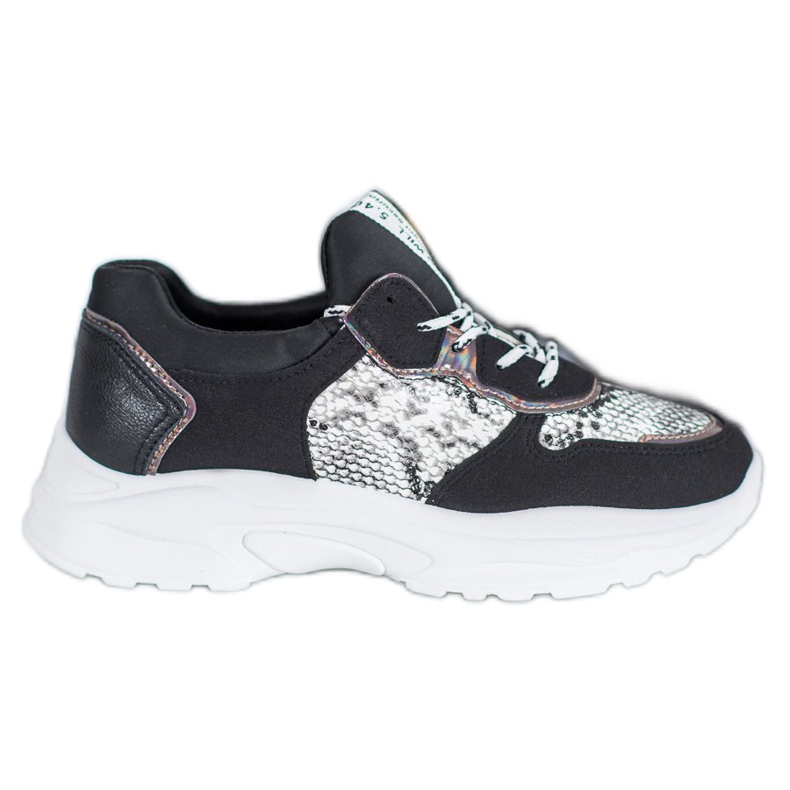 SHELOVET Sneakers nere con stampa serpente nero multicolore