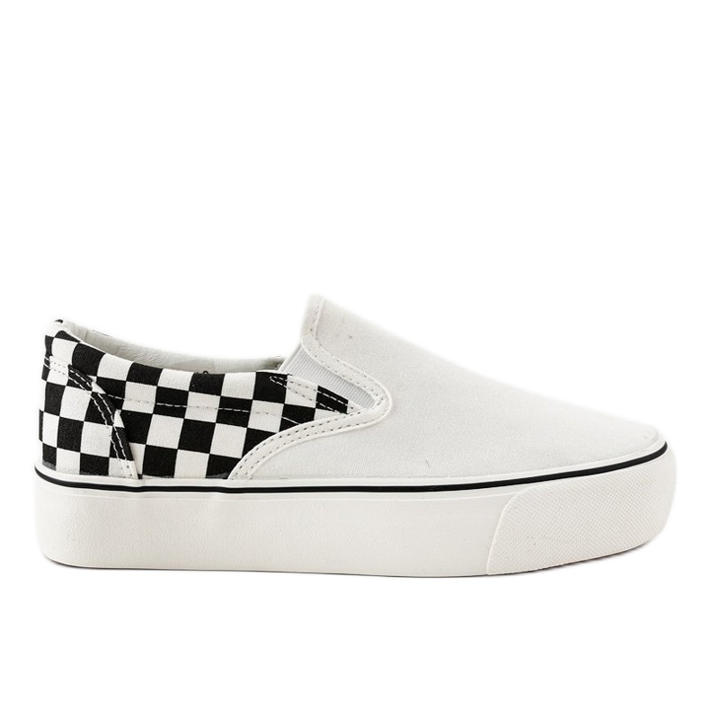 Sneakers slip-on bianche R-440 bianca nero