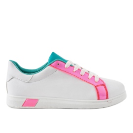 Sneakers bianche W-3116 bianco rosa