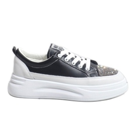 Sneakers nere sneakers decorate con G140-1 nero