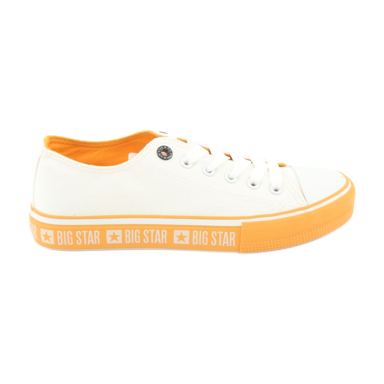 Sneakers Big Star FF274234 suola gialla, bianche bianca