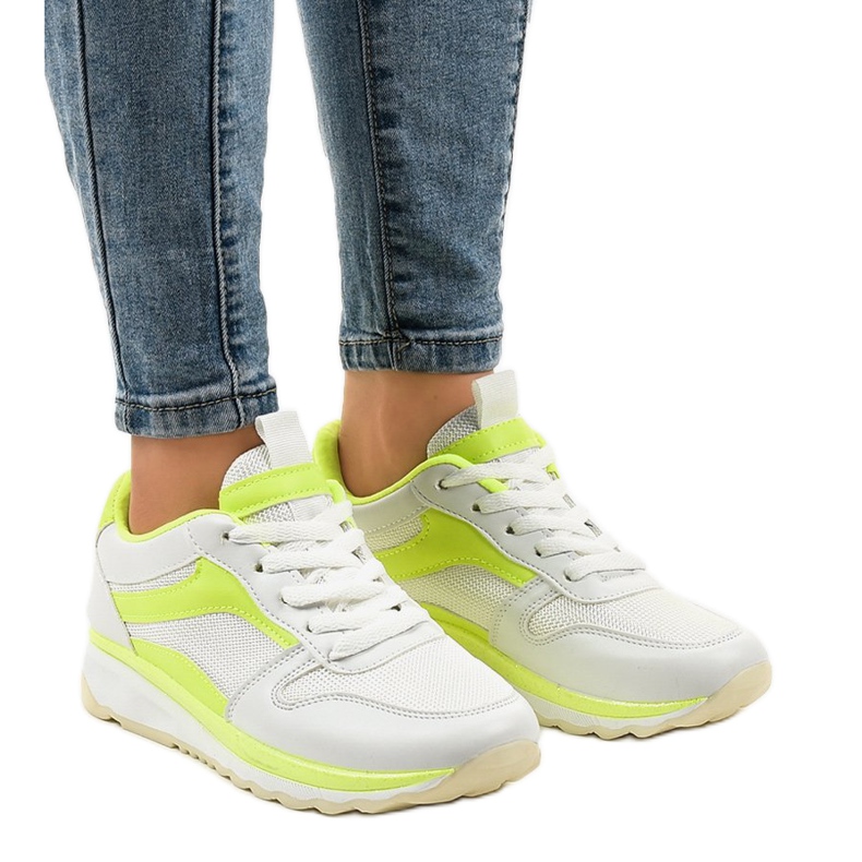 Scarpe sportive bianche e verdi BOK-1195 bianca verde