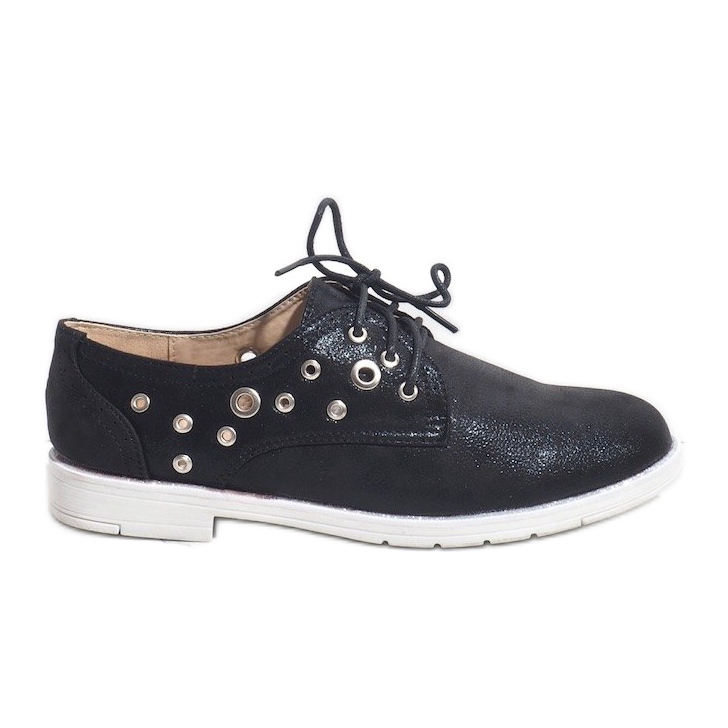 Scarpe nere traforate con borchie MB188-237 nero