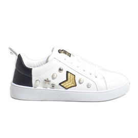 Sneakers 856-Y bianche riccamente decorate bianco
