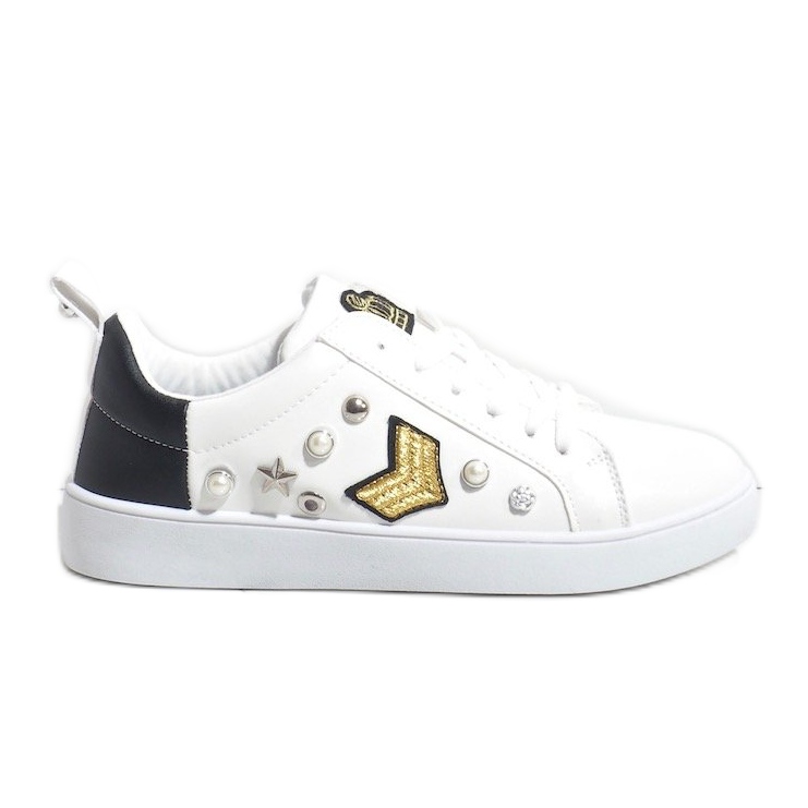 Sneakers 856-Y bianche riccamente decorate bianca