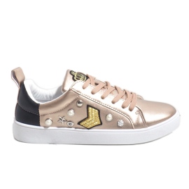 Sneakers 856-Y oro riccamente decorate nero giallo