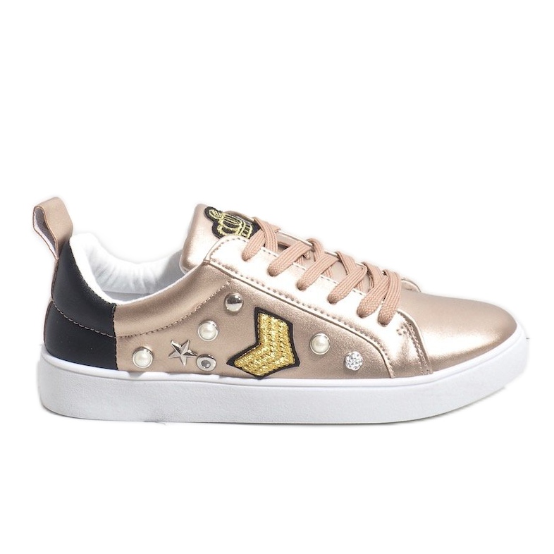 Sneakers 856-Y oro riccamente decorate nero giallo