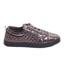 Sneakers da donna alla moda argento scuro R19-10 grigio