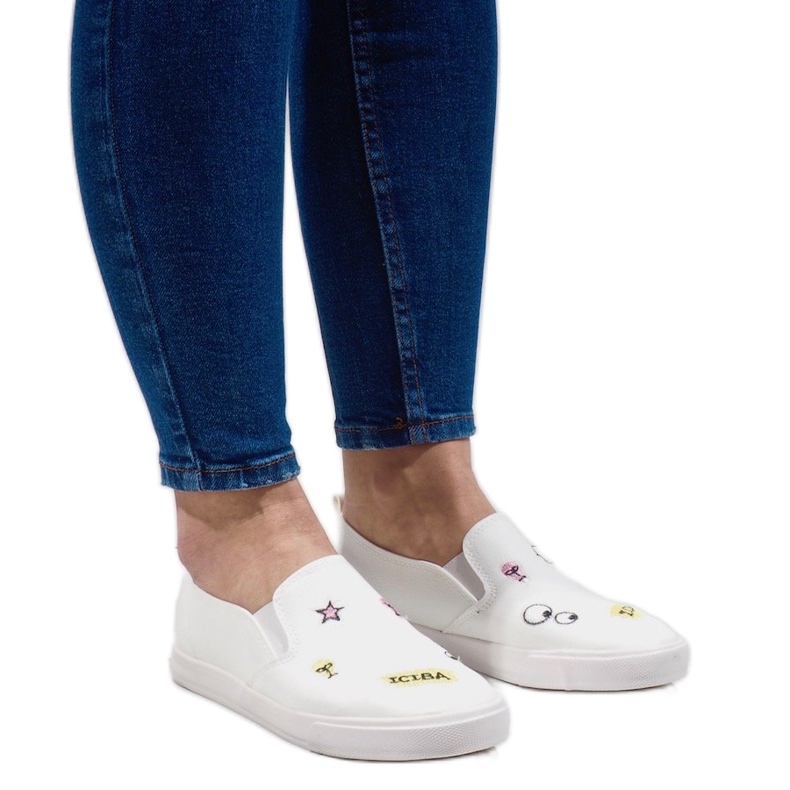 Sneakers bianche con stampe G82-2 bianca