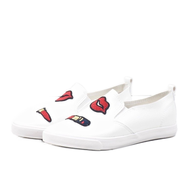 Sneakers bianche con stampe G1202A-2 bianca