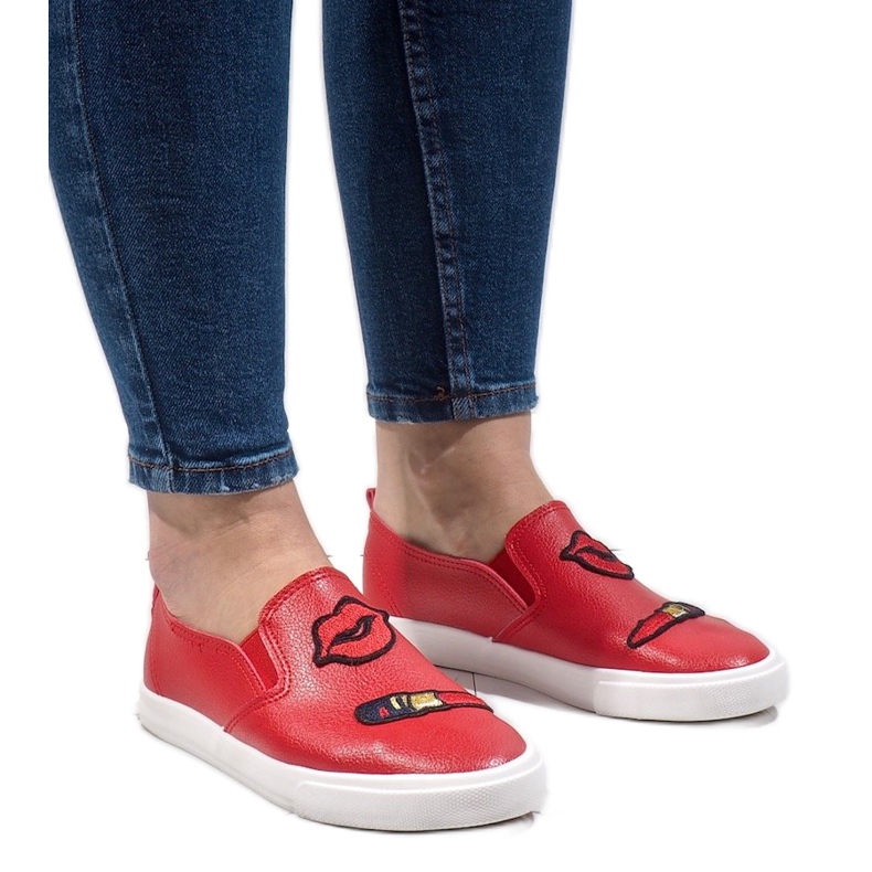 Sneakers rosse con stampe G1202A-4 rosso