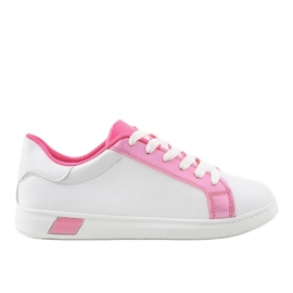 Sneakers bianche W-3116 bianco rosa
