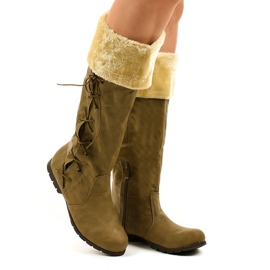 Stivali piatti isolati marroni AF1151 marrone