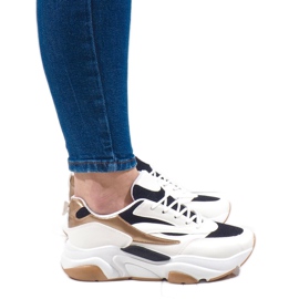 Sneakers sportive bianche SX001-90 bianca nero