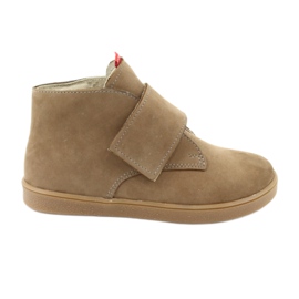Scarpe con velcro Mazurek 1101 beige scuro