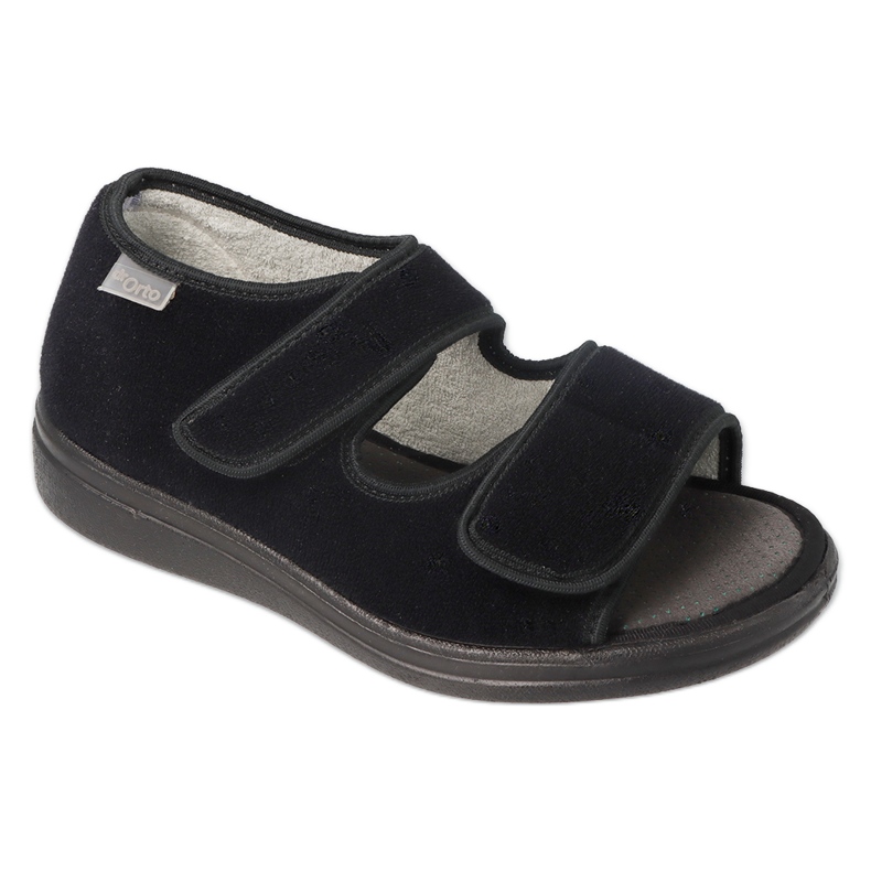 Dottore Orto befado sandali in velcro maschile 070m001 nero