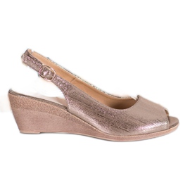 Sergio Leone Sandali dorati aperti in punta d'oro