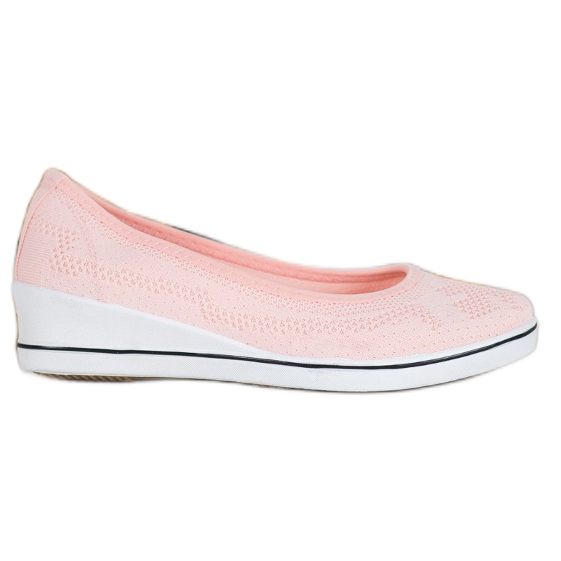 Super Me Ballerina traforata su zeppa rosa