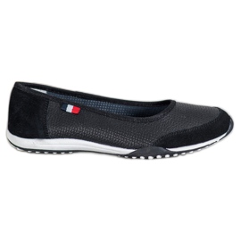 Filippo Ballerine sportive in pelle nero