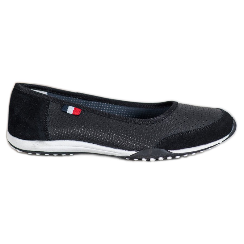 Filippo Ballerine sportive in pelle nero