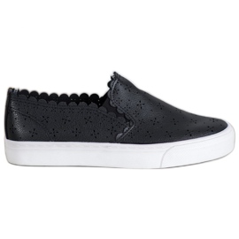J. Star Sneakers slip-on in ecopelle nero