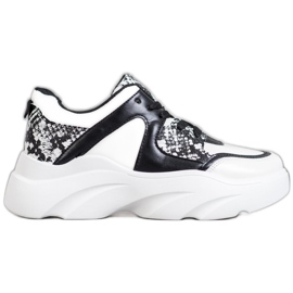 Weide Sneakers alla moda in ecopelle bianco nero