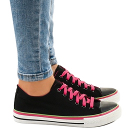 Sneakers basse classiche nere W03 nero verde