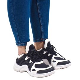 Sneakers nere per scarpe sportive D1902-13 bianco nero