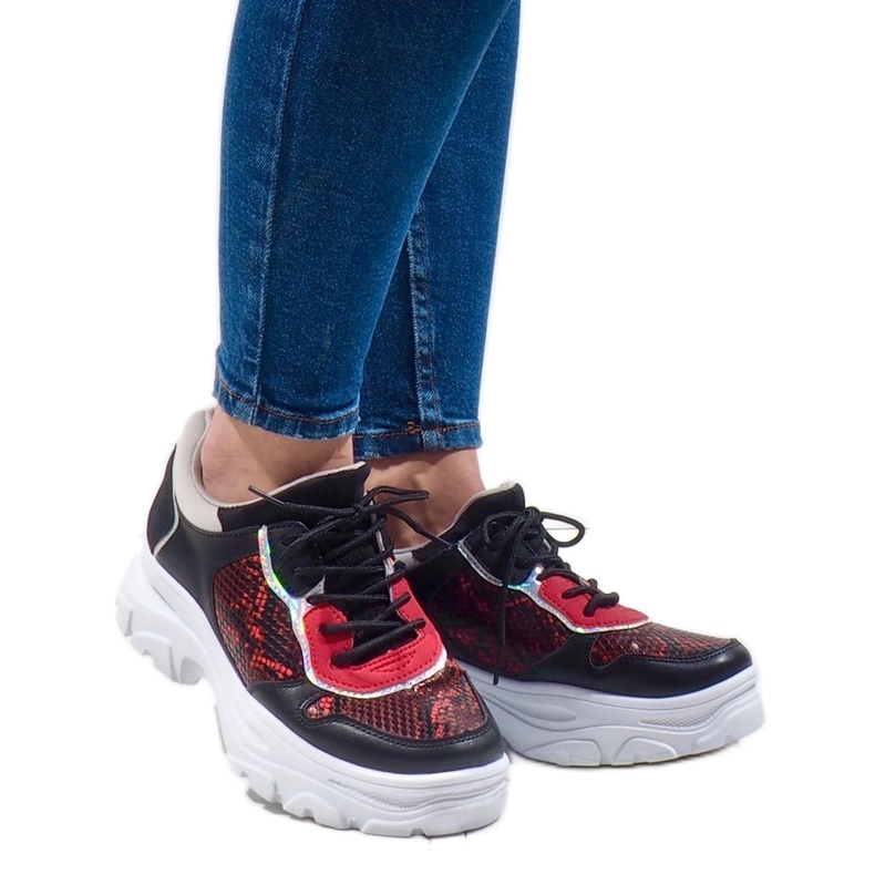 Sneakers sportive nere alla moda R-462 nero multicolore