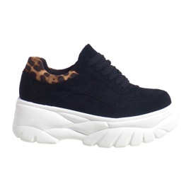 Sneakers sportive in ecopelle scamosciata nere 7816-Y nero