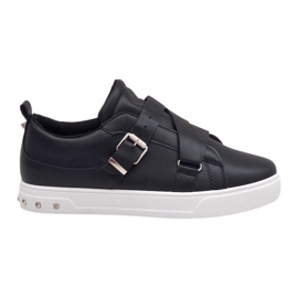 Sneakers nere con fibbie R250 nero