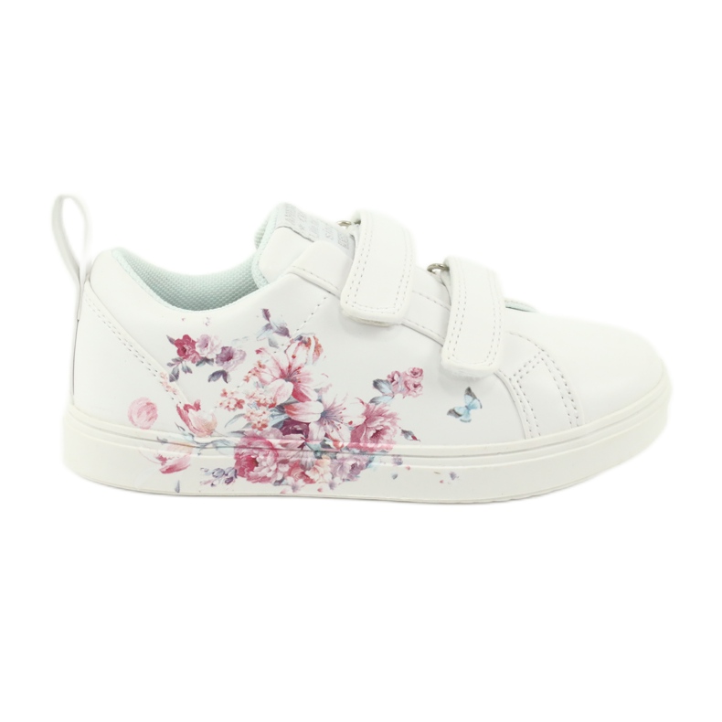 Sneaker American Club Velcro fiori ES11 bianca rosso blu