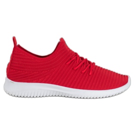 SHELOVET Scarpe Slip-On in tessuto rosso