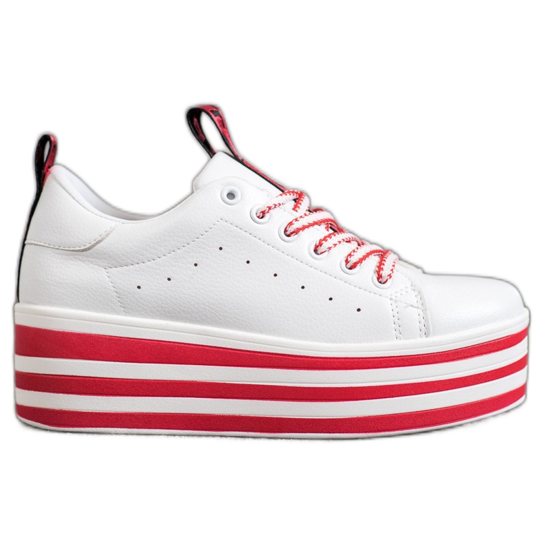 SHELOVET Scarpe Da Ginnastica Su Una Piattaforma A Righe bianca rosso