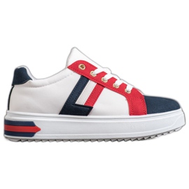 SHELOVET Scarpe sportive in ecopelle bianco multicolore