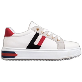 SHELOVET Scarpe sportive in ecopelle bianca multicolore