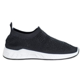 SHELOVET Scarpe Slip-on Con Cristalli nero