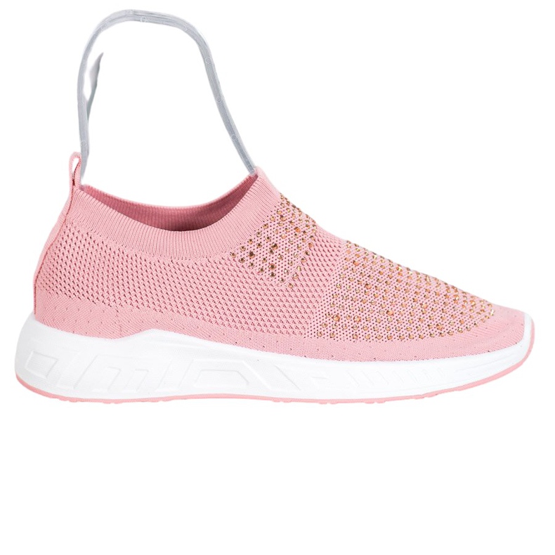 SHELOVET Scarpe Slip-on Con Cristalli rosa