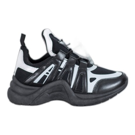 SHELOVET Comode scarpe da ginnastica alla moda bianca nero