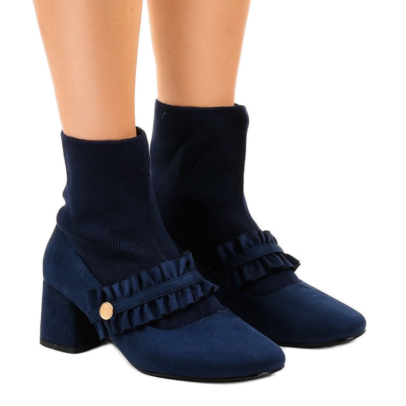 Décolleté in velluto blu navy sul post JM8118Y