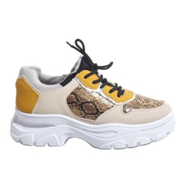 Sneakers sportive alla moda beige R-462 multicolore