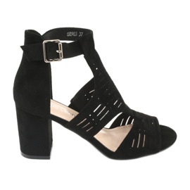Sandali con tomaia in camoscio Sergio Leone SK903 nero