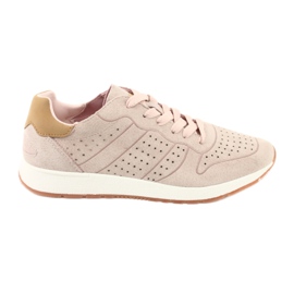 Scarpe sportive in pelle American Club AA06 beige rosa