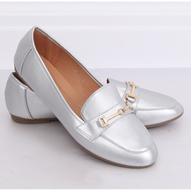 Mocassini metallizzati argento 9F176 Argento grigio