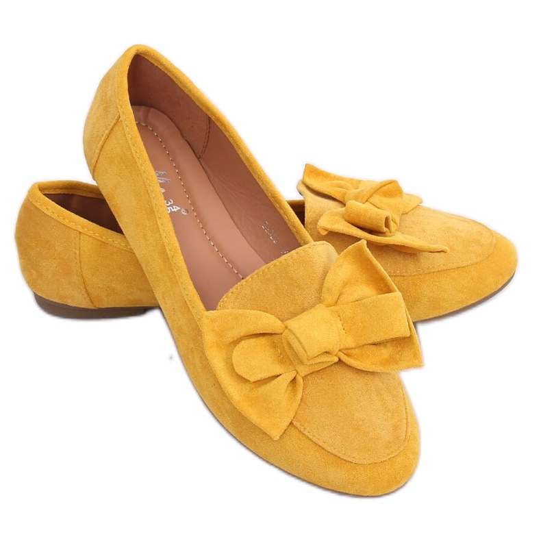 Mocassino con fiocco miele B2028 Giallo
