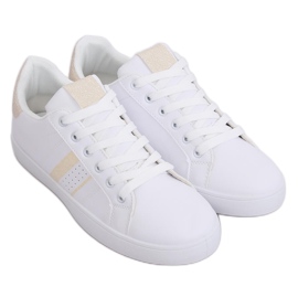 Sneakers da donna bianche K-388 WHITE/GOLD bianca