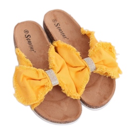 Giallo BG60P Pantofole in tela gialla con sughero