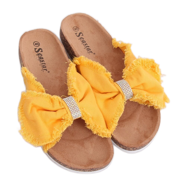 Giallo BG60P Pantofole in tela gialla con sughero