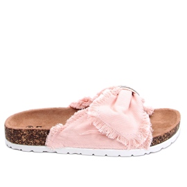 Pantofole in tela sul sughero rosa BG60P Pink