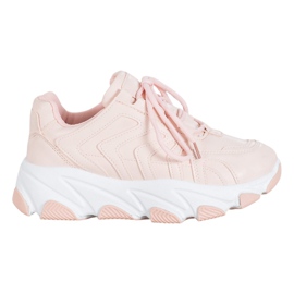 Bella Paris Sneakers con lacci rosa